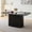 Black, variant on 63" Large Dining Table for 4-6 People, Modern Rectangular Kitchen Table with Rounded Corners & Grooved Pedestal Base, for Dining Living Room