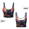 thumbnail image 3 of Sikiie Starry Sky Meditating Fox Print Strappy Sports Bra for Women Padded Push Up Sports Bra Athletic Running Sports Bra Workout Bra Yoga Bra, 3 of 5
