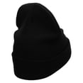 thumbnail image 3 of Here I Come Embroidered 12 Inch Long Knitted Beanie - Black OSFM, 3 of 5
