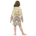 thumbnail image 7 of FORMRS Niños Bathrobe Unisex Hooded Robe Soft Plush Pajamas Sleepwear, Size 4-6T, Beige Rainbow, 7 of 7