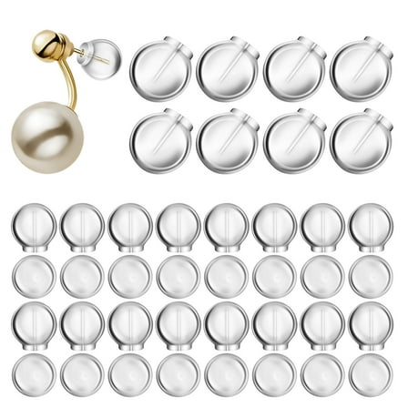 HOMEMAXS 50pcs Earring Back Replacements Earring Stoppers Earring Post Backs Round Ball Earrings Studs Safety Backs Earring Findings
