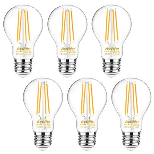 Ascher 60 Watt Equivalent E26 Led Filament Light Bulbs Warm White 2700k Non Dimmable Classic Clear Glass A19 Led Light Bulb 6 Pack Walmart Com Walmart Com Ascher 60 Watt Equivalent E26 Led Filament Light Bulbs Warm White 2700k Non Dimmable Classic Clear Glass A19 Led Light Bulb 6 Pack Walmart Com Walmart Com