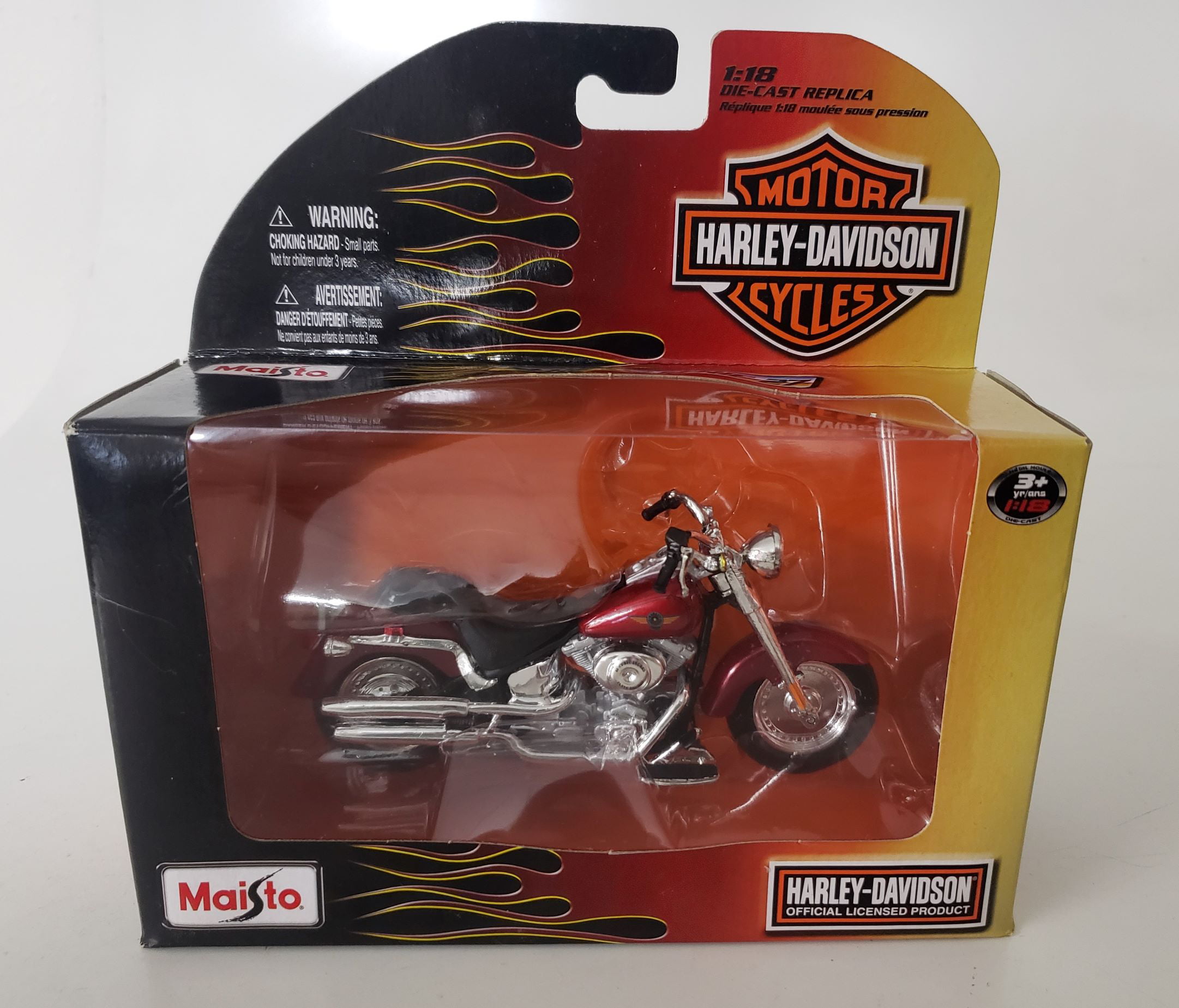 1:18 Maisto Harley Davidson 2004 FLSTFI Fat Boy Motorcycle Model Red 