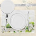 thumbnail image 3 of Ambesonne Flower Place Mats Set of 4, White Spring Blossoms, Standard Size, White Green, 3 of 6