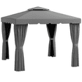 thumbnail image 1 of Outsunny 10' x 10' Outdoor Patio Gazebo Shelter Tent w/ Sidewalls, Grey, 1 of 10