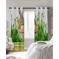 thumbnail image 3 of Easter Bunny Blackout Curtains 96 Inches Long, Spring Garden Floral Botanical Plaid Rustic Thermal Insulated Black Out Curtains, Darkening Window Curtain for Bedroom Living Room 52"x96" 2 Panels, 3 of 9