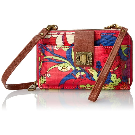 Sakroots Women's Artist Circle Smartphone Crossbody, Hot Pink Flower Power, One Size