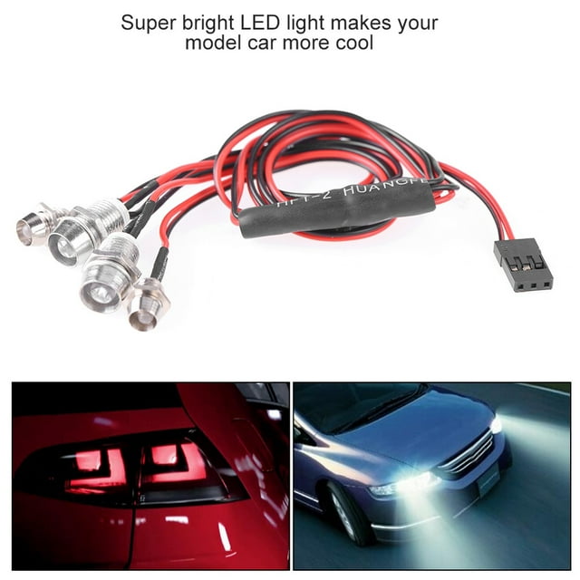 Gupbes RC Car Light, DIY RC Accessories Truck RC Accessories RC Car Taillight, Anti-Impact 4LED Headlight RC Car Part Accessory For Rc Car Rc Truck