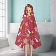 thumbnail image 6 of Red Christmas Snowflake Tree and Star Pattern Hooded Bath Towel，50"x30" for Ages 3 To 12 Kids, Quick Dry Lightweight Soft Microfiber Hood Beach Towel Cover Up for Kids, 6 of 7