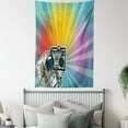 thumbnail image 4 of Astronaut Tapestry, Layout of a Man and a Boombox on a Backdrop of Sunburst Effect, Wall Hanging for Bedroom Living Room Dorm Decor, 40W X 60L Inches, Seafoam Sea Blue Multicolor, by Ambesonne, 4 of 5