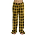 thumbnail image 5 of Inglocry Flannel Pajama Pants Women Plush Plaid Pj Pants Fuzzy Sleep Pants Soft Elastic Waist Pajama Bottoms with Pockets Earthy Yellow S, 5 of 5