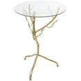 thumbnail image 6 of DecMode 16" x 22" Gold Metal Branch Tree Accent Table with Tempered Glass Top, 1-Piece, 6 of 8