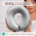 thumbnail image 5 of THXSILK Silk Neck Pillow for Traveling, 19 Momme Real Silk Travel Pillow for Pain Relief Sleeping, 100% Mulberry Silk Airplane Pillow, Anti Wrinkle Travel Pillow, 5 of 7