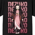 thumbnail image 7 of Demon Slayer Nezuko Repeat Text Crew Neck Short Sleeve Men's Black T-shirt-3XL, 7 of 7