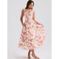 thumbnail image 3 of Resort-style slim-fit digital print halter lace trim maxi dress, 3 of 9
