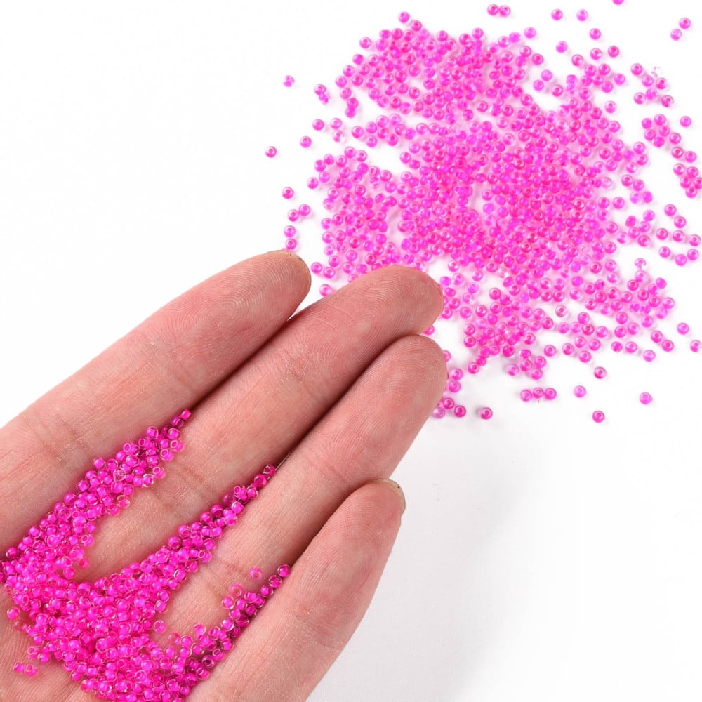 11/0 Grade A Round Glass Seed Beads Transparent Inside Colours Camellia 2.3x1.5mm Hole: 1mm about 48500pcs/pound
