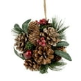 thumbnail image 2 of Northlight Mixed Foliage Frosted Pinecone and Berry Christmas Ball Ornament - 6", 2 of 4