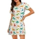 thumbnail image 1 of Easygdp Dinosaur Camisón de manga corta para mujer, informal, estampado, 1 of 6