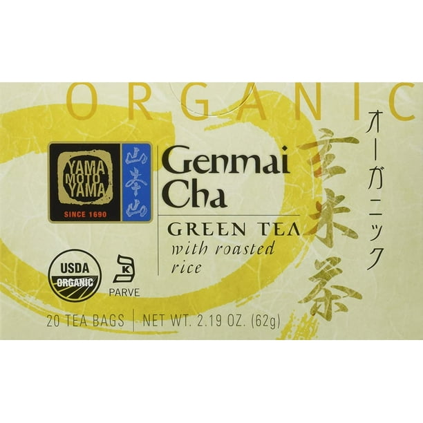 Yamamotoyama Organic Green Tea Genmai Cha, 2.19Ounce Boxes (Pack of 6