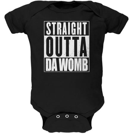 

Straight Outta Da Womb Funny Black Soft Baby One Piece - 12-18 months
