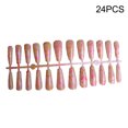 thumbnail image 3 of 24 piezas de uñas postizas Qarigey en forma de T extra largas con gradiente decoración para mujer, 3 of 6