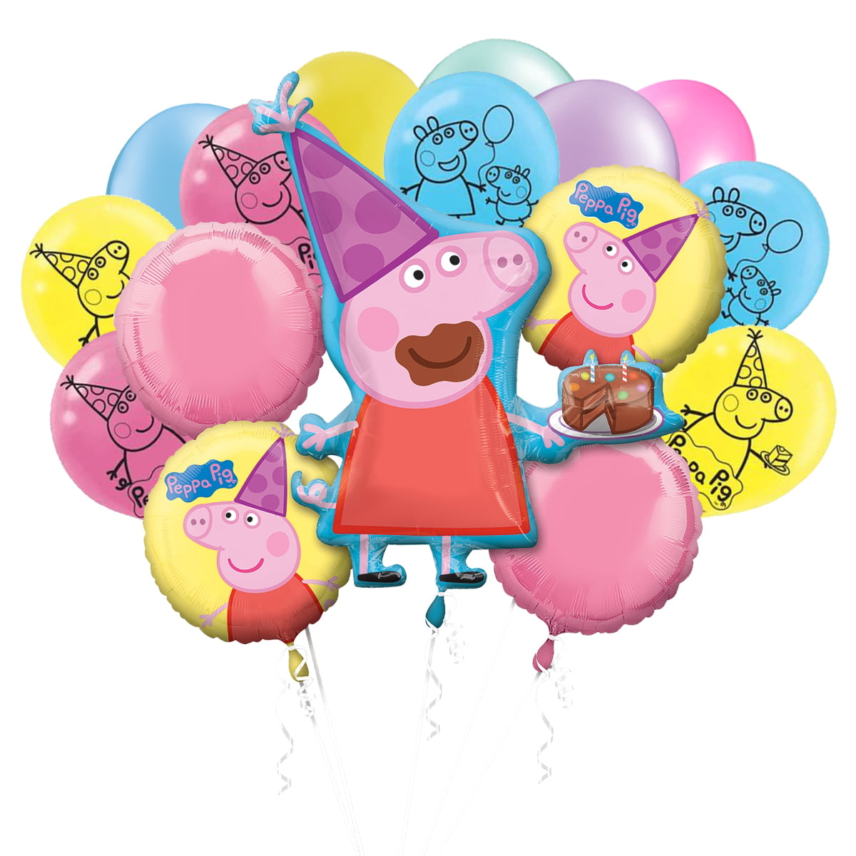 Peppa Pig 2nd Birthday balloon bouquet 5 pack Celebration Party  Deluxe 