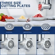 CHEFFANO Meat Grinder, 2600W Max, 304Stainless Steel Meat Grinder Electric, ETL Approved Heavy Duty Meat Mincer Machine with 2 Blades, 3 Plates, Sausage Stuffer Tube & Kubbe Kit for Home Kitchen Use