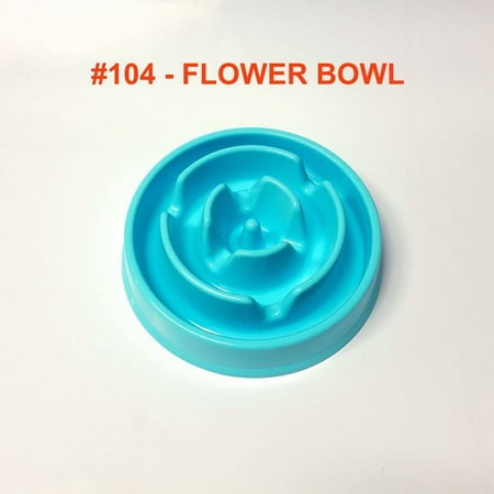 - Alpha Dog Series Fun Slow Feeder Bowl - FLOWER (BLUE)