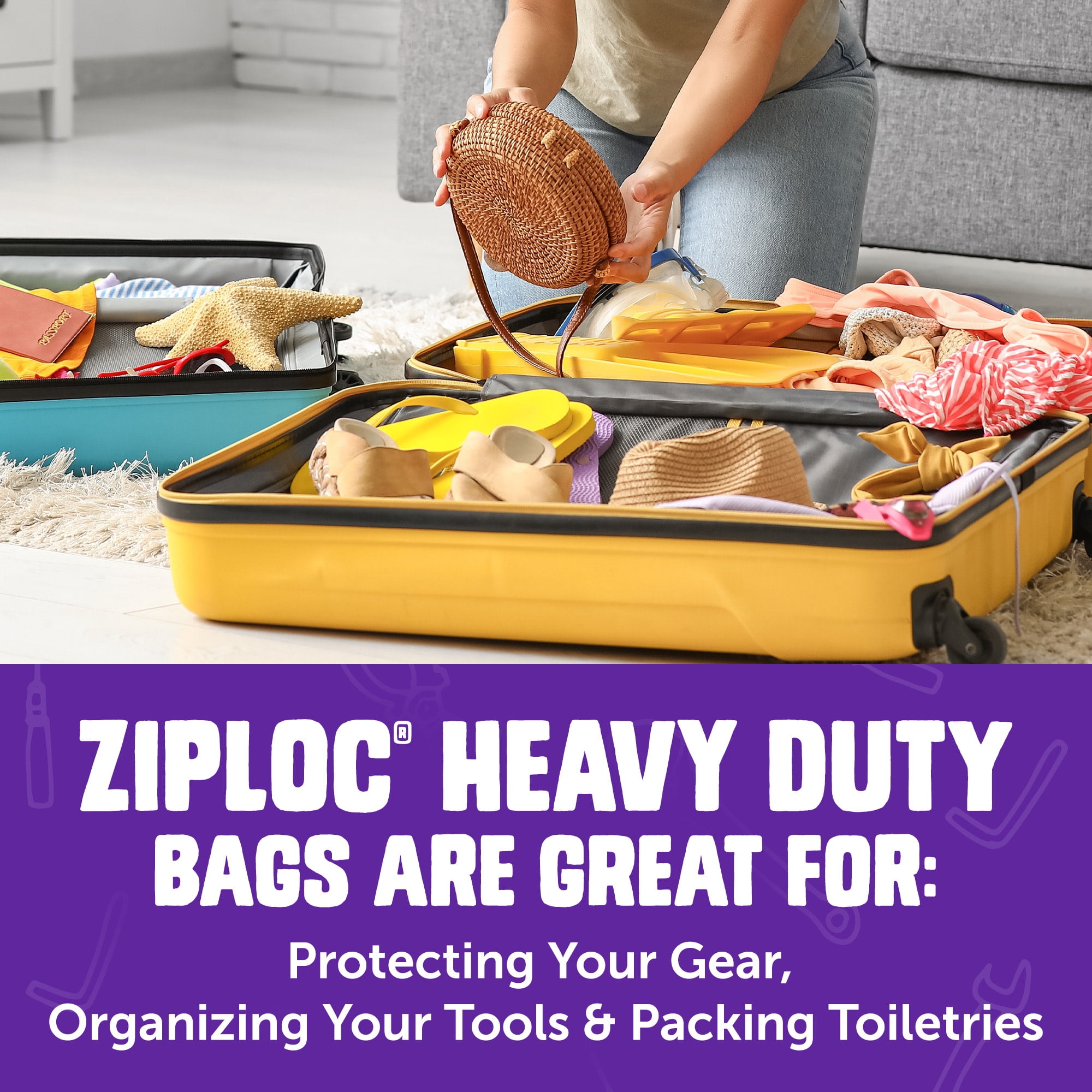 (12 pack) Ziploc® Brand Heavy Duty Gallon Storage Bags, Seal Top Closure, 10 Ct