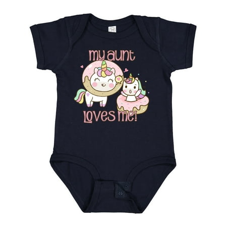 

Inktastic My Aunt Loves Me Unicorn Gift Baby Boy or Baby Girl Bodysuit