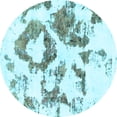 thumbnail image 1 of Ahgly Company Indoor Round Abstract Light Blue Modern Area Rugs, 4' Round, 1 of 4
