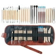 thumbnail image 1 of Polymer Clay Tools, Professional Quality Tools with High Quality Materials for Sculpting and Pottery, Smooth Wooden Handles for Comfortable Grip, Storage Bag Included, 30Pcs, 1 of 6