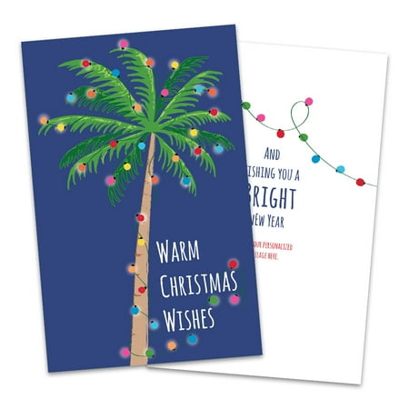 Personalized Decorated Palm Tree Folded Christmas Greeting