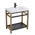 thumbnail image 3 of 30 inch Single Bathroom Metal Vanity in Golden Black, 3 of 17