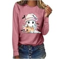thumbnail image 5 of YUGYXL Halloween Clothes for Women Funny Printed Shirts Spooky Season Tops Long Sleeeve Pullovers Cute Ghost Tee Purple XXL, 5 of 7