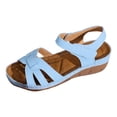 thumbnail image 6 of Rokment Womens Platform Wedges Dressy Sandals 2026 Summer Comfortable Leather Open Toe Orthopedic Arch Support Walking Sandals for Woman Beach F Size 7.5, 6 of 7