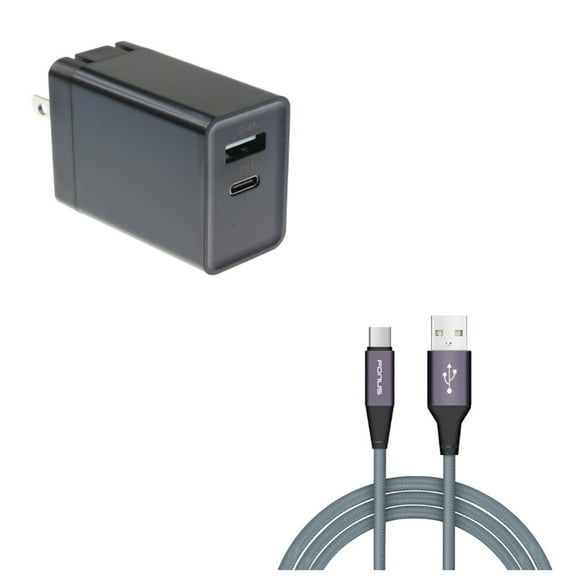 Type-C 6ft USB Cable w 30W Quick Home Charger A9K for Razer Phone 2 - RED Hydrogen One - Samsung Galaxy Tab S3 9.7 S9 Plus, S8  S8, S10e S10 Plus active 5G Note 9 8 A9 A50 - Sonim XP8 XP3