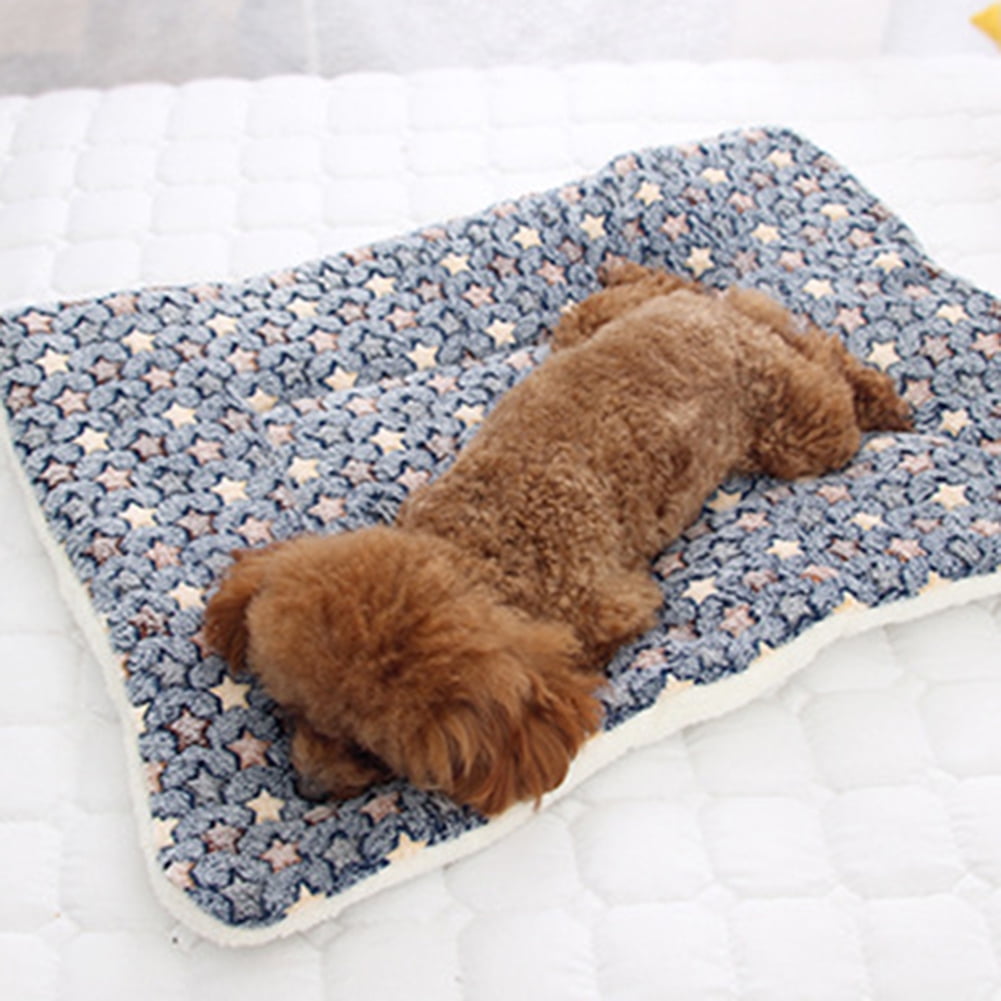 UDIYO Pet Dog Cat Star Paws Bed Mat Soft Fleece Blanket Warm Sleeping Cushion Mattress