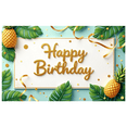 thumbnail image 2 of Colorful Pineapple Happy Birthday Banner Tropical Leaf Decoration Event Background for Birthday Party Summer Celebration Photo Shoot, 2 of 7