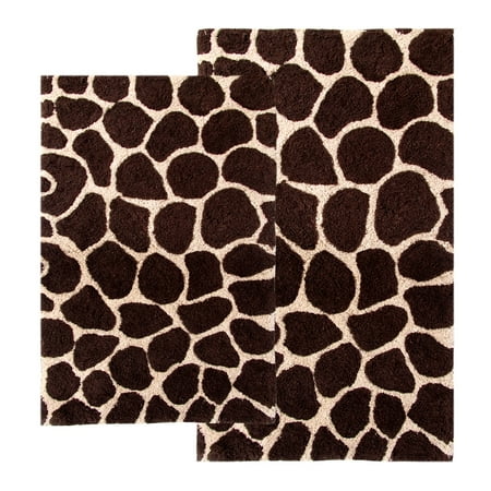 Chesapeake Merchandising Giraffe Print 2-pc. Bath Rug Set