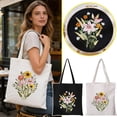 thumbnail image 7 of Embroidery Kit Canvas Tote Bag for Beginners,Cross Stitch Kits for Adults,DIY Books Flowers Pattern,Women Shopping Reusable Grocery Bags, 7 of 7