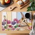 thumbnail image 2 of Easter Bunny Placemats Set of 4, Spring Colorful Daisy Flowers Rabbit Wood Plank Placemats for Dining Table, Place Mats for Kitchen Tabletop, Waterproof Wipeable Dining Table Mats Set, 2 of 9