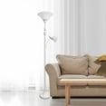 thumbnail image 4 of Lalia Home LHF-3003-WH Torchiere Floor Lamp with Reading Light & Marble Glass Shades, White, 4 of 4