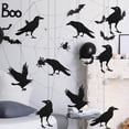 thumbnail image 1 of Xihbxyly Cuervos Colgantes de Halloween, Decoración de Papel Espeluznante para Jardín, Duraderos y Reutilizables, Fáciles de Instalar, Versátiles para Fiestas o Decoración Del Hogar, Toque Místico, 3, 1 of 6