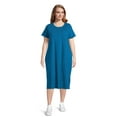 thumbnail image 2 of Terra & Sky Women's Plus Size One Pocket T-Shirt Dress, 0X-5X, 2 of 5