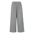 thumbnail image 4 of Garbnen Women's Linen Pants Drawstring Loose Comfy Wide Leg Pants for Women Summer Beach Vacation Women Trousers with Pocket, 4 of 5
