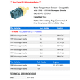 thumbnail image 2 of Water Temperature Sensor - Compatible with 1998 - 1999 Volkswagen Beetle, 2 of 2