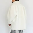 thumbnail image 4 of Lovskoo Women's 2025 Winter Faux Fur Coat Warm Solid Color Oversized Lapel Jackets Warm Fuzzy Outerwear White, 4 of 8