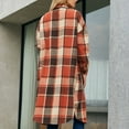 thumbnail image 6 of yievot Women's Long Plaid Shacket Long Sleeve Oversized Button Down Shirt Jacket Coat, 6 of 6