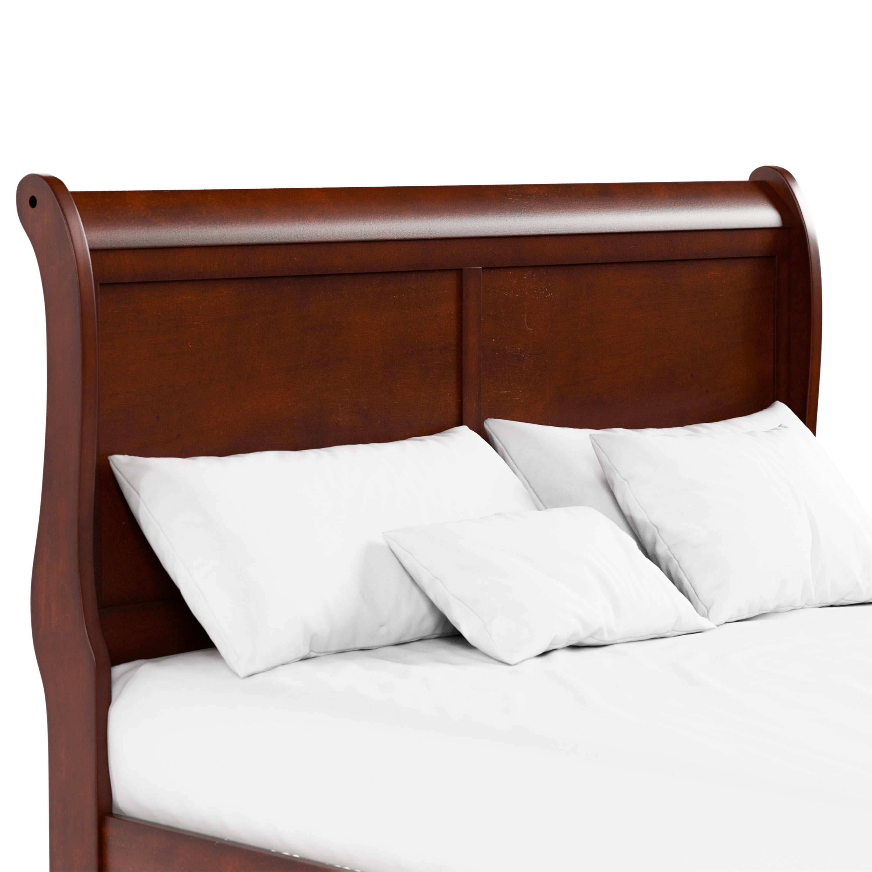 Furniture of America Rycia Queen Sleigh Wood Panel Bed, Cherry